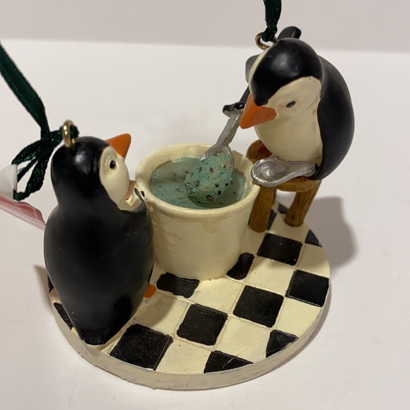Tj’s Christmas Penguins Serving Ice Cream Christmas Tree Ornament Decoration - Picture 3 of 10